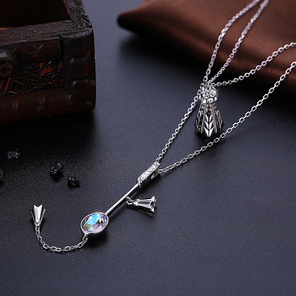 Sterling Silver Necklace with  Crystals