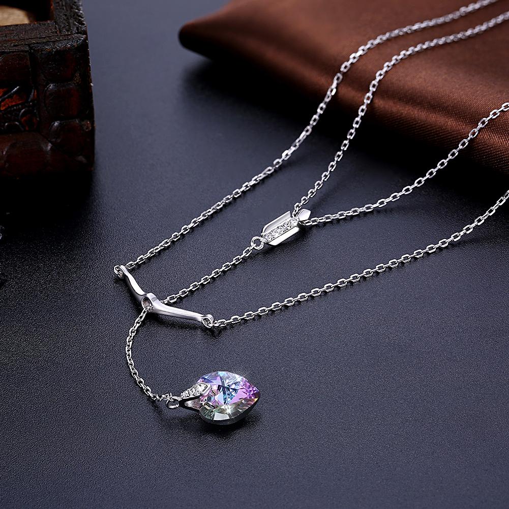 Sterling Silver Necklace with  Crystals