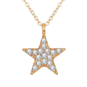 3 Piece Celestial Pave Necklace With Austrian Crystals 18K Gold Plated Necklace ITALY Made